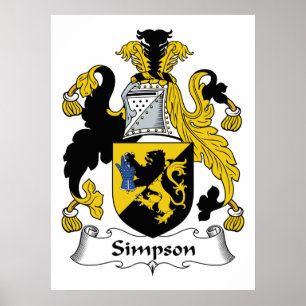 Simpson familjvapensköld poster