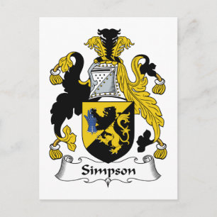 Simpson Family Crest Vykort
