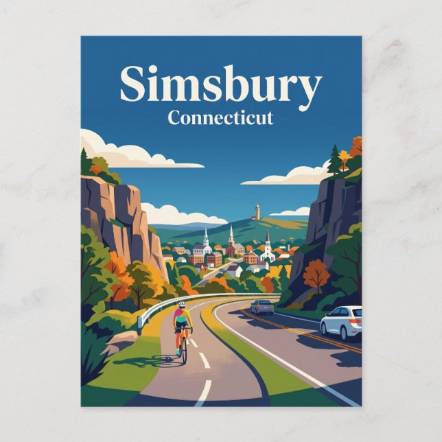 Simsbury Connecticut Vykort (Framsida)