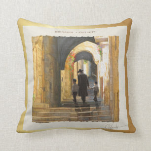 Simta Jerusalem Old City Israel Oljemålning ART Kudde