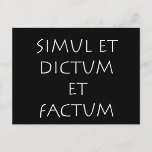 Simul et dictum et factum vykort