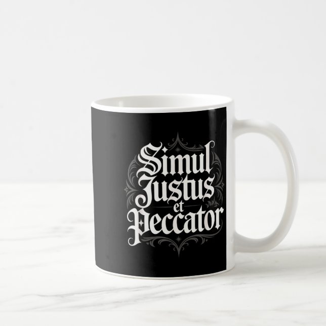 Simul Justus Et Peccator For Reformed Christian  Kaffemugg (Höger)