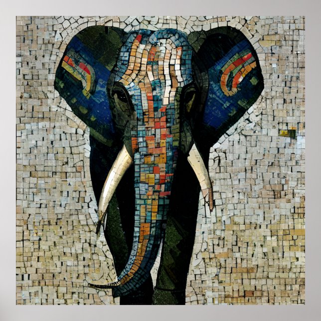 Simulated Elephant Mosaic Poster (Framsidan)