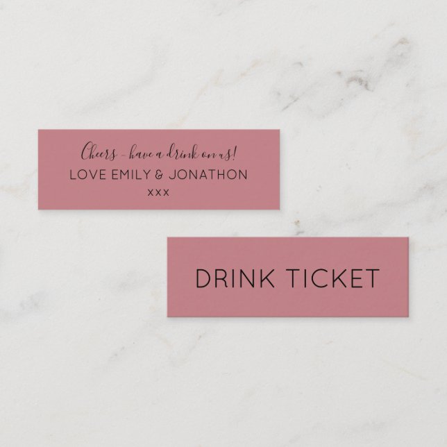 Simulera dammbyssproverna i Ro drinks Biljett (Fram/baksida)