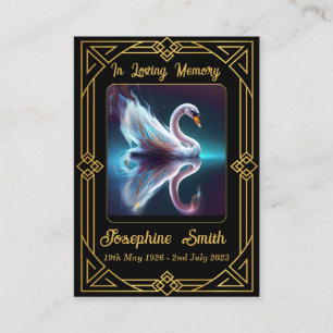 Simulera Elegant Sympathy Memorial Black Prayer Ca Visitkort