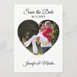 Simulera hjärtformfoto Spara datum Inbjudningar