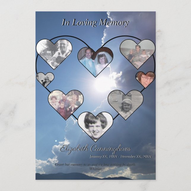 Simulera hjärtfotokollage på solnedgångsfoto program (Framsida)