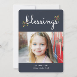 Simulera julfoto | Blå Julkort