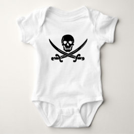 Simulera leende Pirat Skull med korsade ord T-shirt