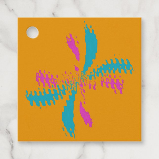 Simulerad Abstrakt Butterfly Flight Messy Mönster Gåvor Etiketter (Framsida)