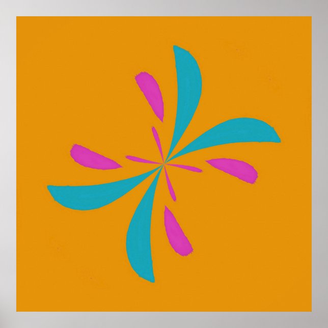 Simulerad Abstrakt Butterfly Flight Mönster Poster (Framsidan)