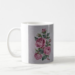 Simulerad broderad Blommigt kaffe Mugg