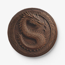 Simulerad Carved Wood Dragon