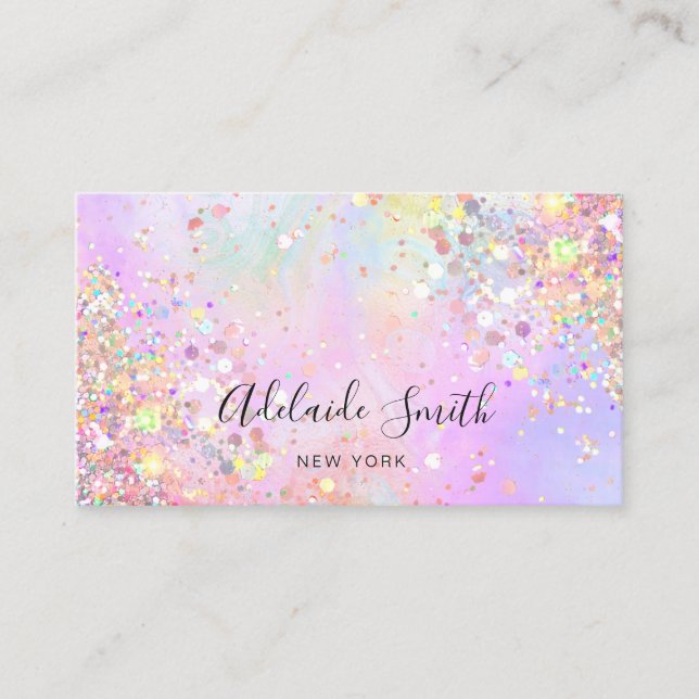 Simulerad chunky glitter-design visitkort (Framsida)