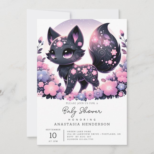 Simulerad korvdocka för babyskor inbjudningar (Framsida)