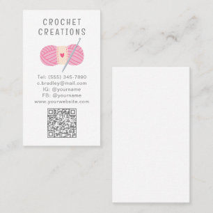 Simulerad Modern Crochet QR-kodskorsning Visitkort