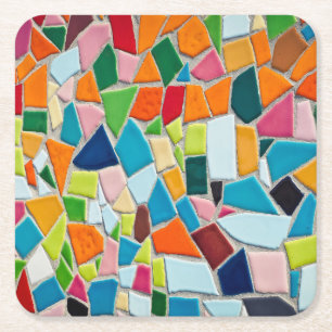 Simulerad mosaikmur underlägg papper kvadrat