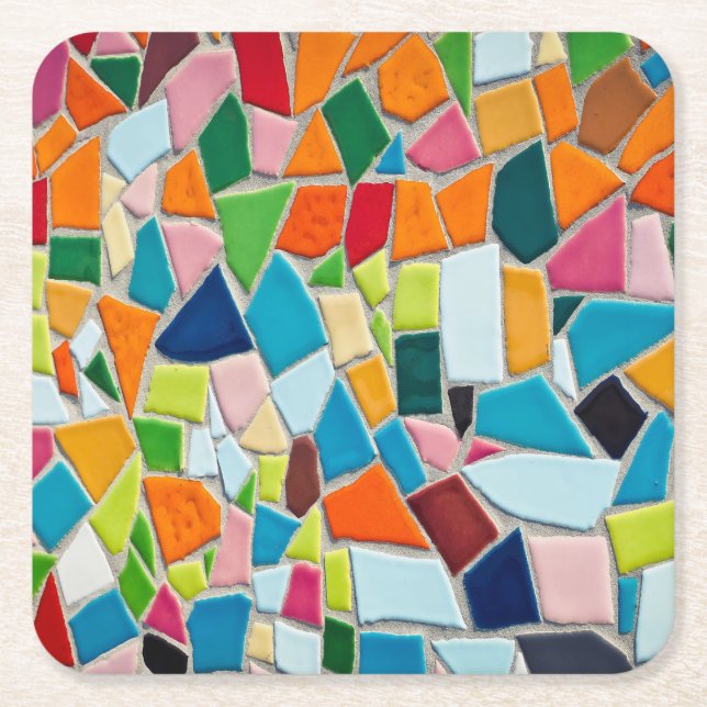 Simulerad mosaikmur underlägg papper kvadrat (Framsidan)