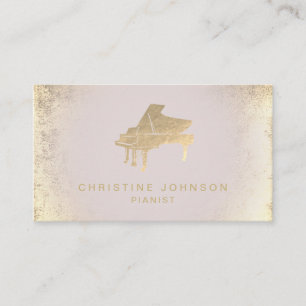 simulerad piano för folie av guld visitkort