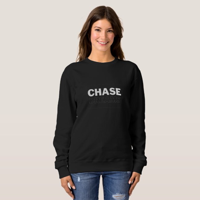 Simulerad tyfografi Chase Dreams Women Sweatshirt T Shirt (Hel framsida)