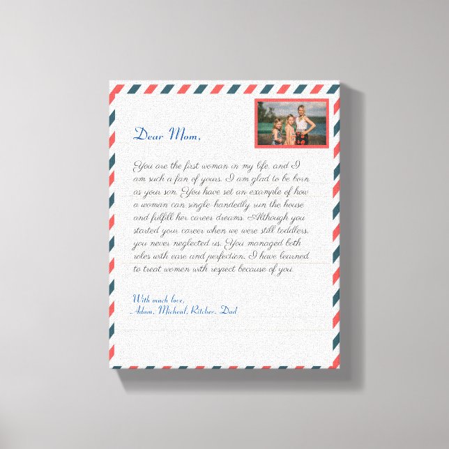 Simulerat Flower-handskrivet mormémeddelande från  Canvastryck (Framsida)