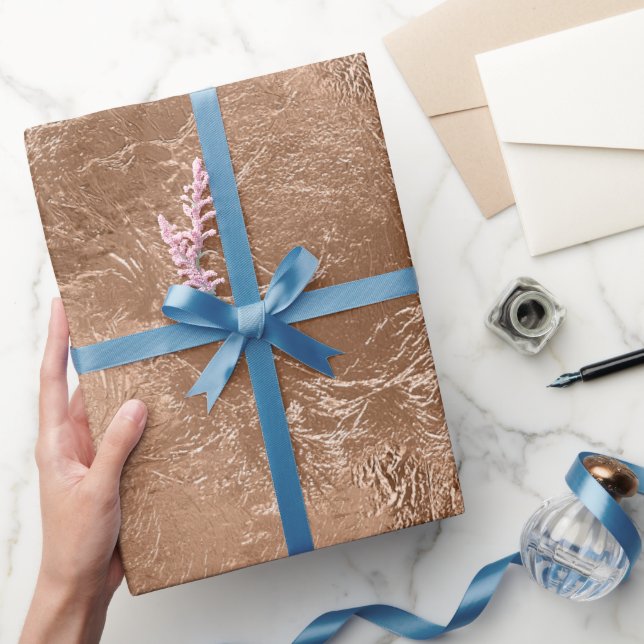 Simulerat Ro guldfetter Struktur Elegant Celebrate Presentpapper (Gåvor)