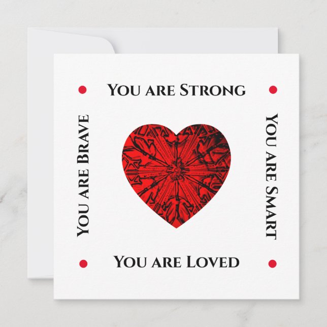 Simulerat Ruby Red Heart Valentine Flat Helgdag Ca Julkort (Framsida)