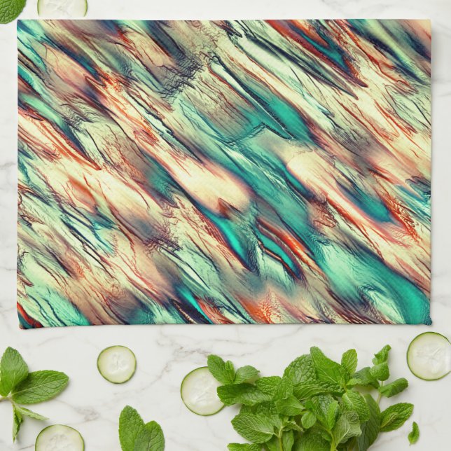 Simulering av bergig eller stalagmit i grönt till  kökshandduk (Vikta)