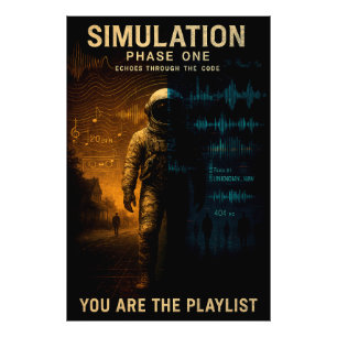 Simuleringsfas ett Poster - Glitch Astronaut Art