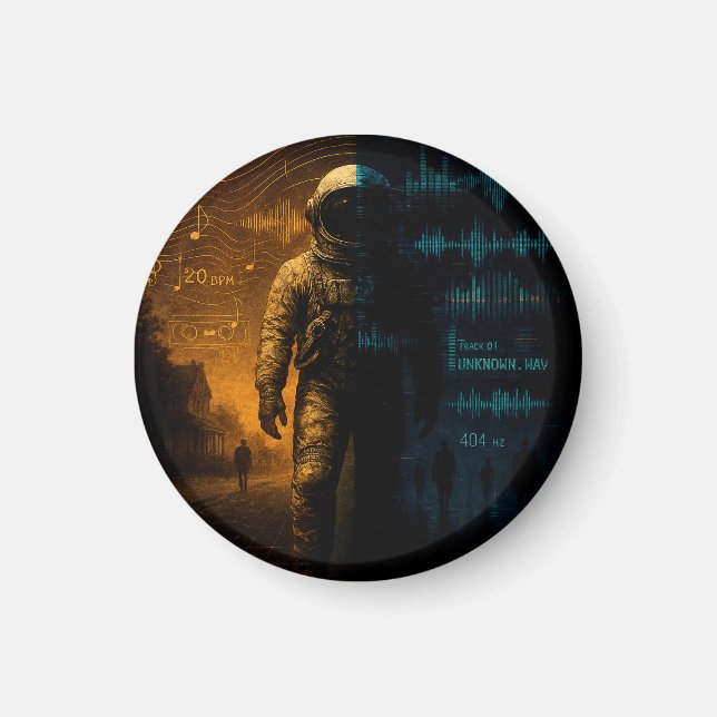 Simuleringsfas ett Poster - Glitch Astronaut Art Magnet (Framsidan)