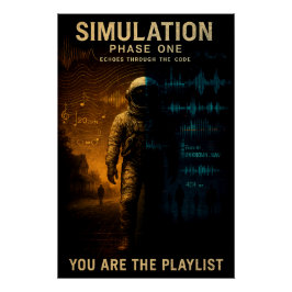 Simuleringsfas ett Poster - Glitch Astronaut Art Perfect Poster