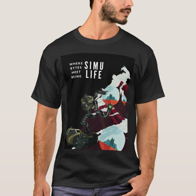 SIMULIFE där byte möts för simulering T Shirt (Framsida)