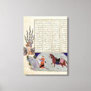Simurgh erbjuder Zal, fadern av Roustem Canvastryck