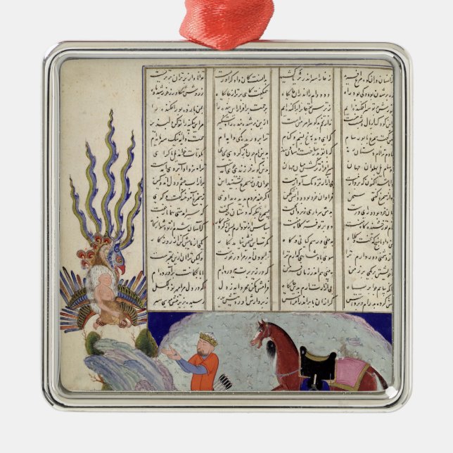 Simurgh erbjuder Zal, fadern av Roustem Julgransprydnad Metall (Framsidan)