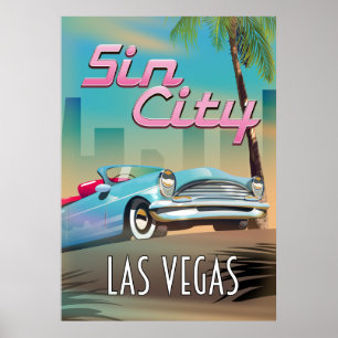 Sin city Las Vegas resemålningaffisch Poster