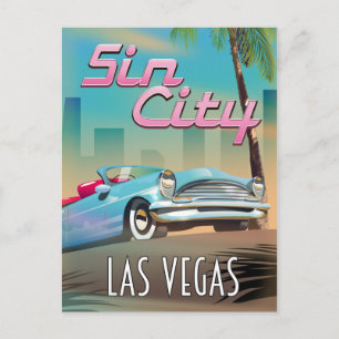 Sin city Las Vegas resposter Vykort