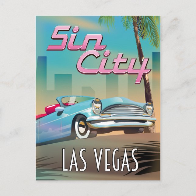 Sin city Las Vegas resposter Vykort (Framsida)