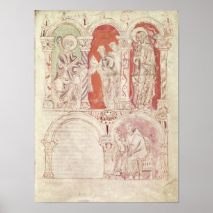 Sin John Cassian och munk erbjuder Poster