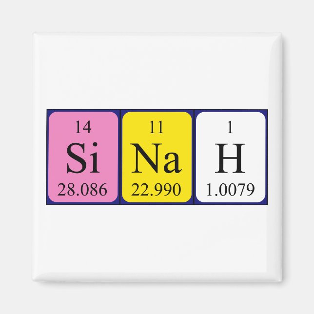 Sinah periodiskt bord namn magnet (Framsidan)