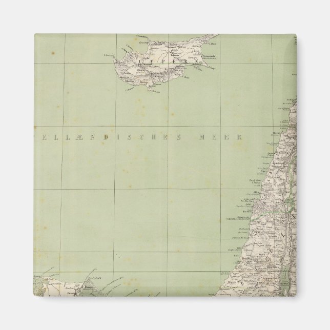Sinai, Egypten, Syrien Atlas Karta Magnet (Framsidan)
