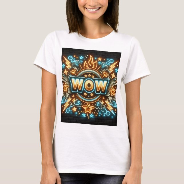 Sinal Wow! Camiseta  T Shirt (Framsida)