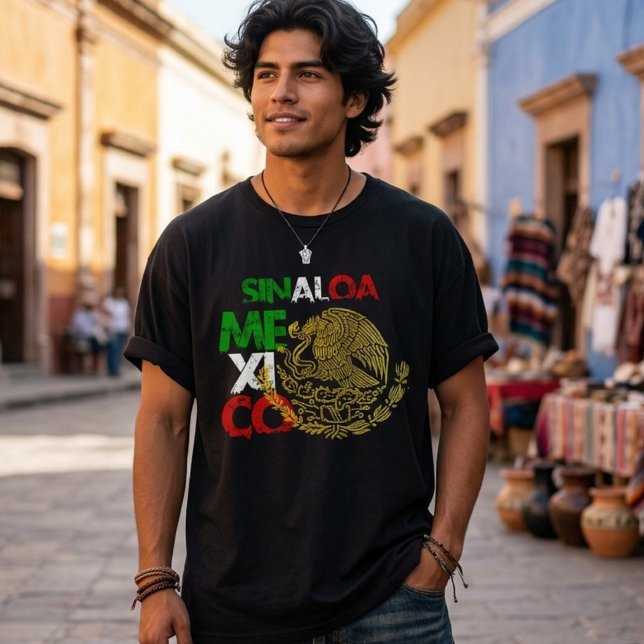 Sinaloa Mexico Flagga shirt tshirt T (Sinaloa Mexico Flag T-Shirt)