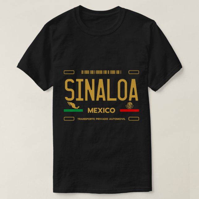 Sinaloa Mexico License Plate Aesthetic Sinaloa Pre T Shirt (Design framsida)