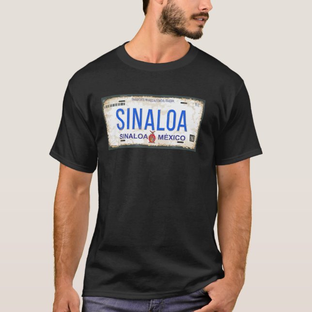 Sinaloa Mexico State License Plate T Shirt (Framsida)