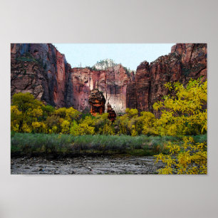 Sinawava-templet, Zion i Utah, 12x8 Poster
