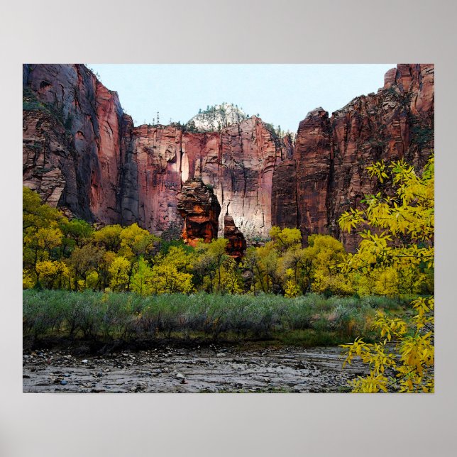 Sinawava-templet, Zion i Utah Poster (Framsidan)