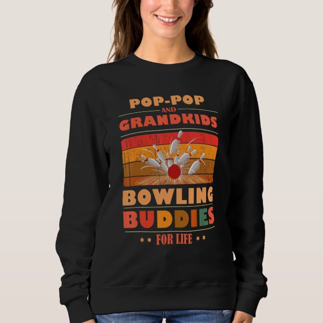 Sincere Grandkids POP-POP Buddies For Life Bowling T Shirt (Framsida)
