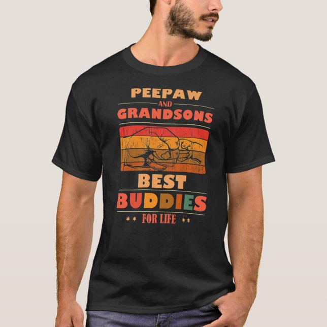 Sincere Grandparents Buddies For Life PEEPAW Grand T Shirt (Framsida)