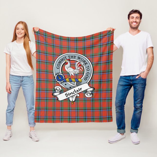 Sinclair Ancient Klan Badge Tartan Play Fleecefilt (På plats)