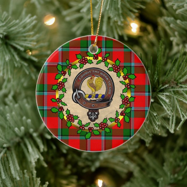 Sinclair Badge och Tartan Personlig jul Julgransprydnad Keramik (Träd)